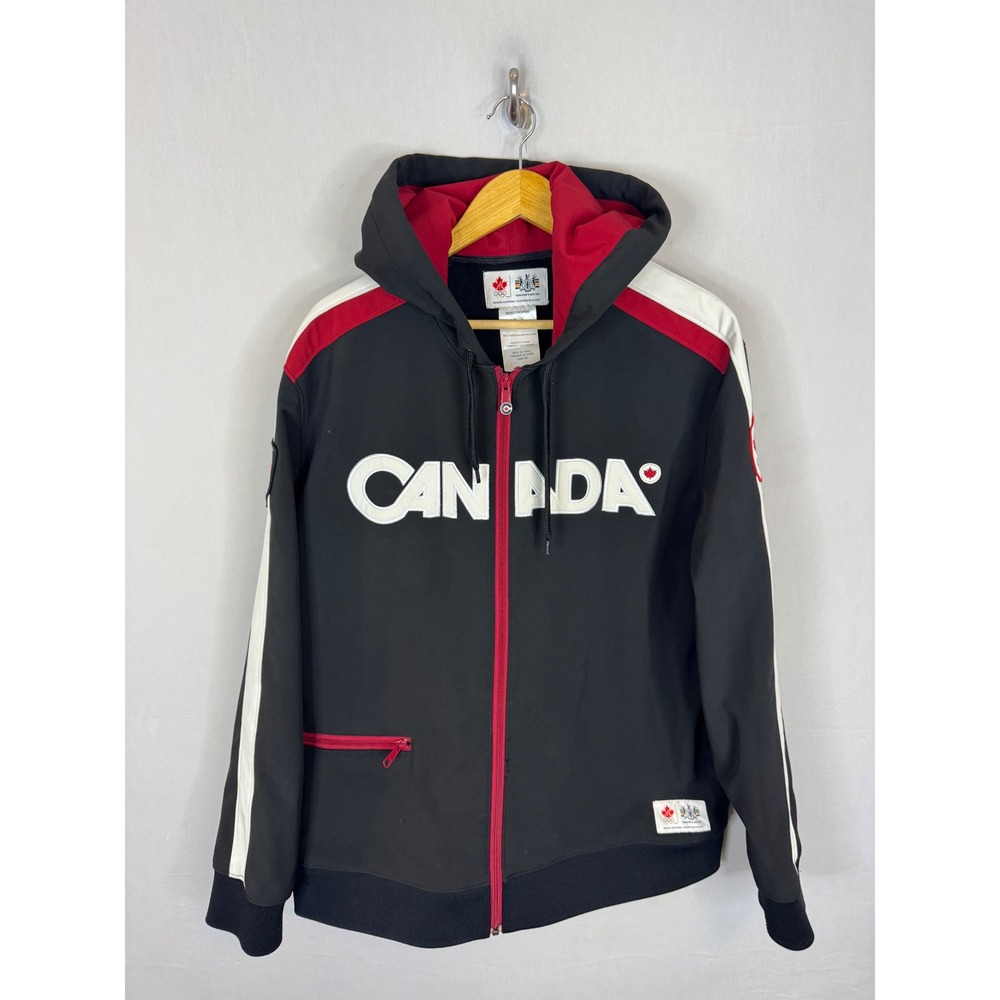 Hudsons Bay Team Canada 2010 Vancouver Olympics Softshell Hoodie Mens XL Black